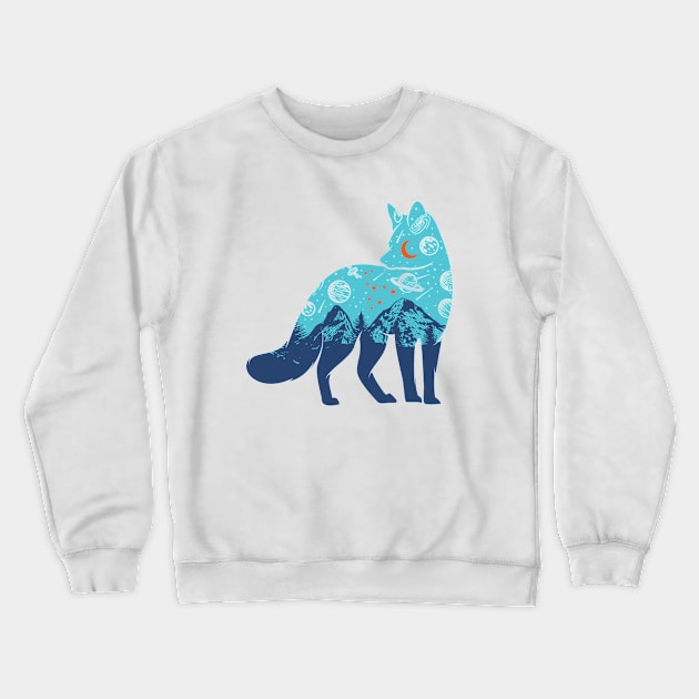 Fox Mountains with Leo star Crewneck Sweatshirt by 397House